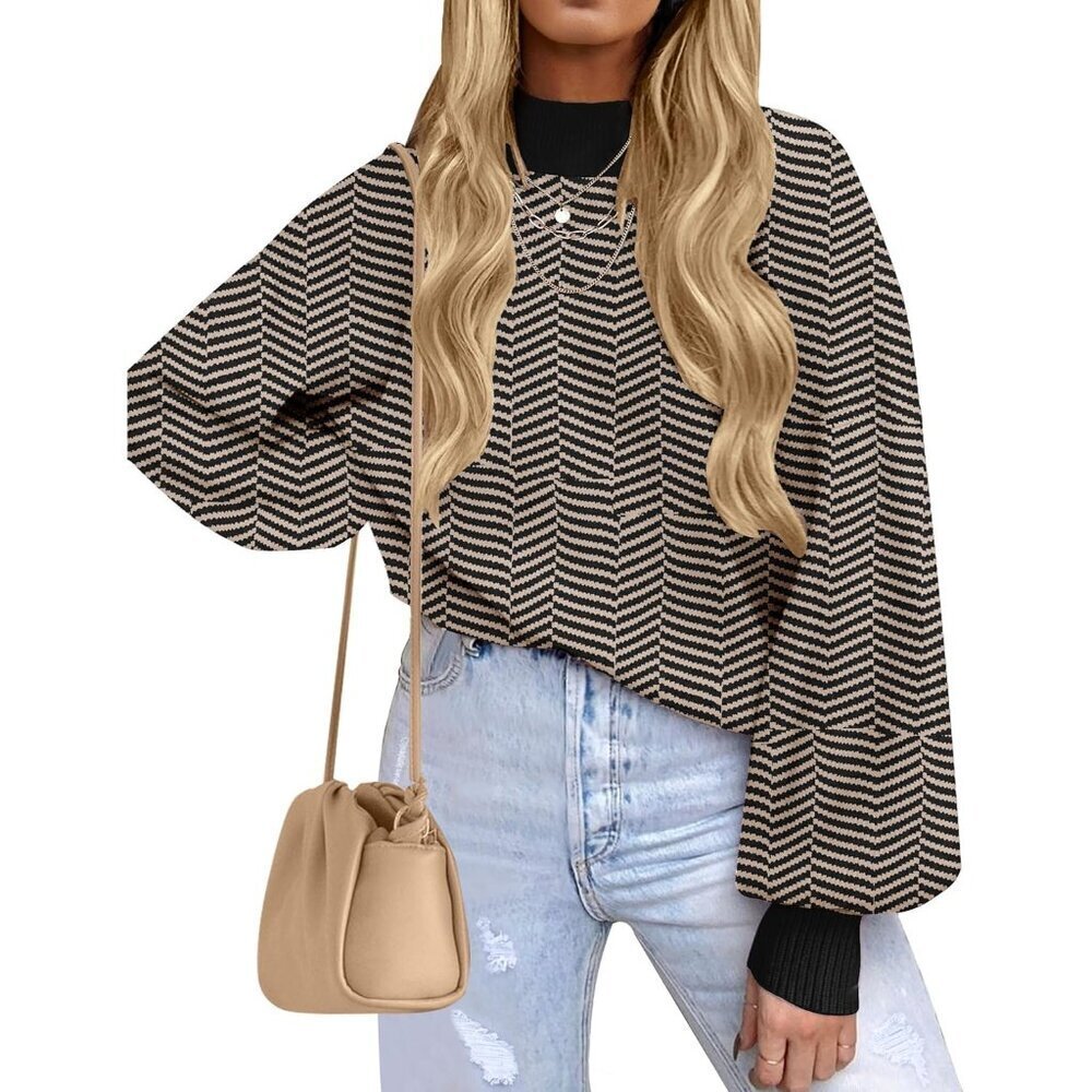 Women's Ribbed Knit Turtleneck Sweater Medium Autumn Winter Casual